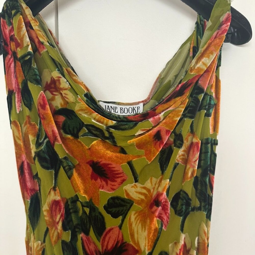 JANE BOOKE Vintage Silk and Cut Velvet Gown